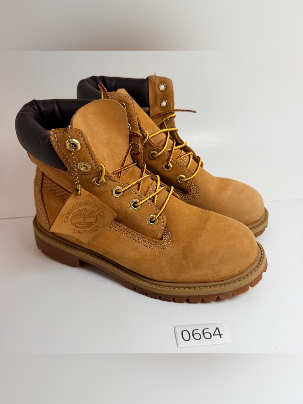 Timberland Wheat Nubuck 6-Inch Lace-Up Work Boots - Black Collar